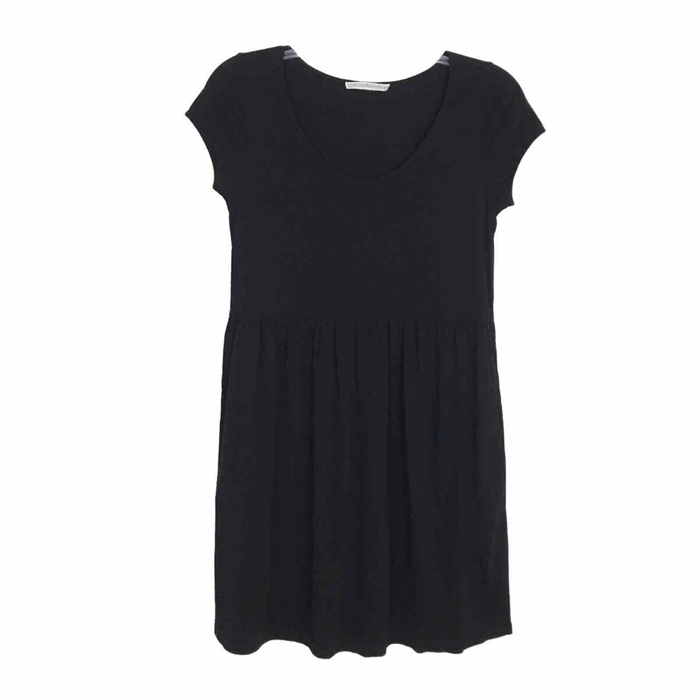 Peruvian Connection Black Short-Sleeve Pima Cotton Dress
